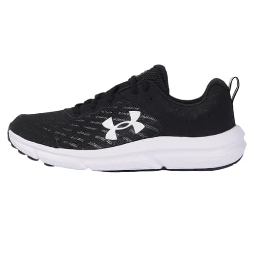 Under Armour Men's Charged Assert 10 Shoes, (001) Black/Black/White, 12