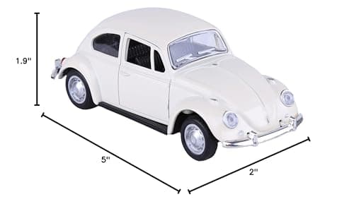 Berry President 1967 Classic Beetle Bug Vintage 1/32 Scale Diecast Metal Pull Back Car Model Toy for Gift/Kids (Beige) — view 9
