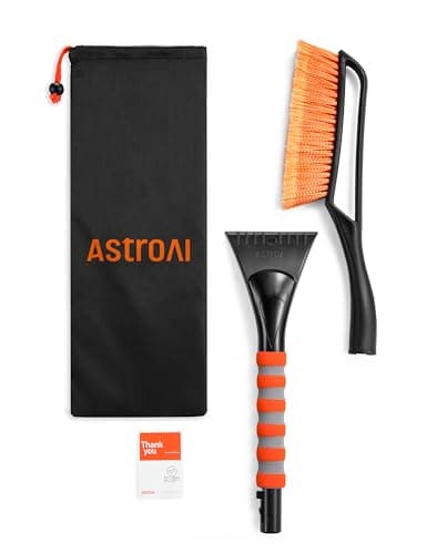 AstroAI 27" Snow Brush and Ice Scrapers for Car Windshield, Detachable Snow Scrapers with Ergonomic Foam Grip for Cars, Trucks, SUVs (Heavy Duty ABS, PVC Brush, Orange) — view 7