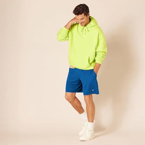Amazon Essentials Men's Athletic Basketball Gym Shorts, Breathable Moisture Wicking Performance Tech Loose-Fit Training Shorts with Elastic Waist, Pack of 2, Blue/Neon Lime Green, X-Small — view 5