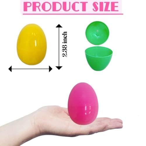 GIFTEXPRESS Plastic Bright Easter Egg Assortment 50 Pcs Perfect for Easter Egg Hunt/Surprise Egg/Easter Hunt — view 2
