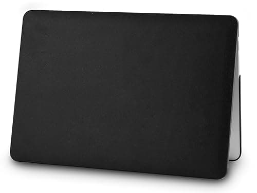 KECC Ultra Thin Case for MacBook Air 13 inch M5 2026 2025-2021 Release M4 M3 M2 M1 Pro/Max Chip, Italian Leather Hard Shell for MacBook Air 13.3”, Black Leather — view 3