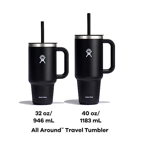 Hydro Flask Travel Tumbler with Handle, Lid and Straw - Insulated Stainless Steel in 32 Oz Agave — view 3