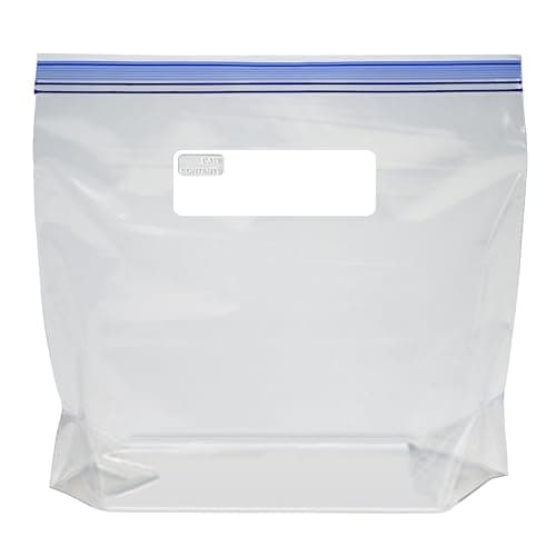Amazon Basics Reclosable Freezer Gallon Size Bags with Double Zipper Seal, Stand-Up Bottom, BPA Free, 90 Count (Previously Solimo) — view 3