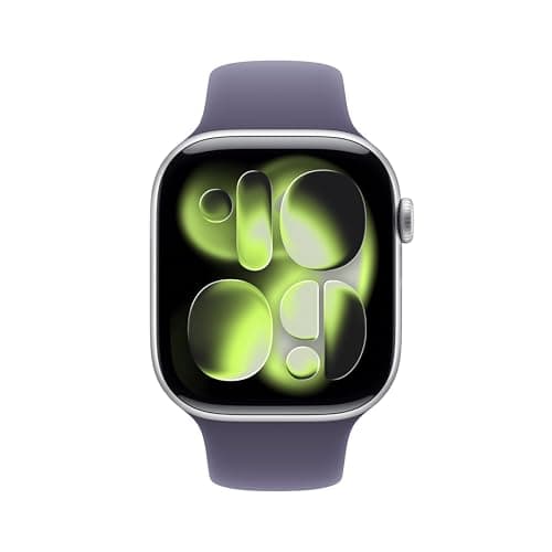 Apple Watch Series 11 [GPS 46mm] Smartwatch with Silver Case and Purple Fog Sport Band - S/M. Sleep Score, Fitness Tracker, Health Monitoring, Always-On Display, Water-Resistant