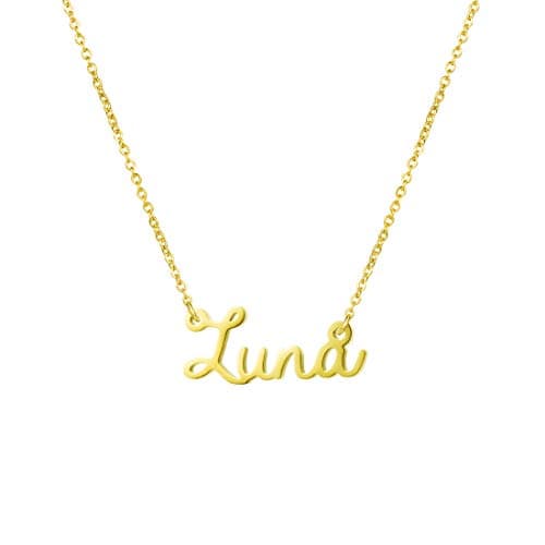Name Necklace Big Initial Best Friend Jewelry Women Gift for Her Luna
