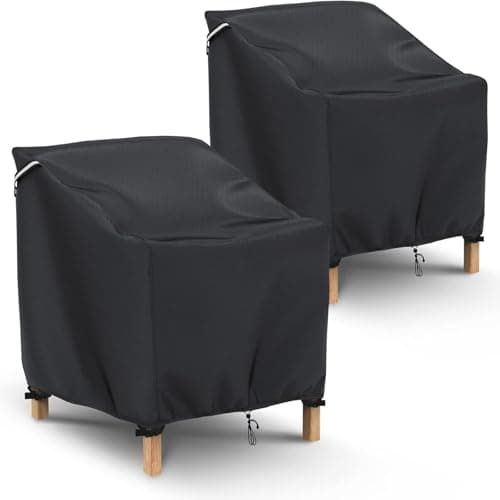 Gasadar Patio Chair Cover-2 Pack, Heavy Duty Waterproof UV Resistant Anti-Fading Chair Covers for Lawn Outdoor Furniture Chairs,33"W x 34"D x 31.1"H