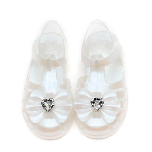 HaHaGuu Girls Jelly Sandals Closed Toe Beach Flat-Sandal Breathable Waterproof Fisherman Gladiator Flats Summer Costume Princess Dress Shoes For Toddler Girl Little Kid Big Kids
