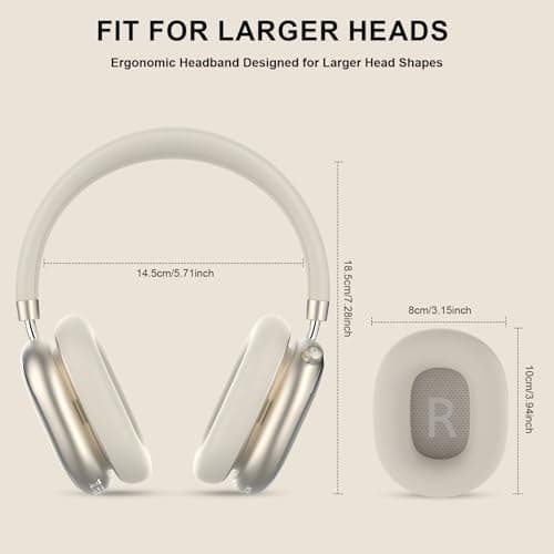 FOFUN NC95 Hybrid Active Noise Cancelling Headphones with Knob Control, 120H Playtime Over Ear Headphones Wireless Bluetooth 6.0, App Control, Hi-Res Audio, Comfort Fit, Clear Calls for Travel/Workout — view 8