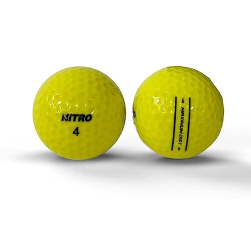Nitro Long Distance Golf Balls (12PK) All Levels Maximum Distance Titanium Core 85 Compression High Velocity Spin Control Long Distance Golf Balls USGA Approved-Total of 12-Yellow — view 2