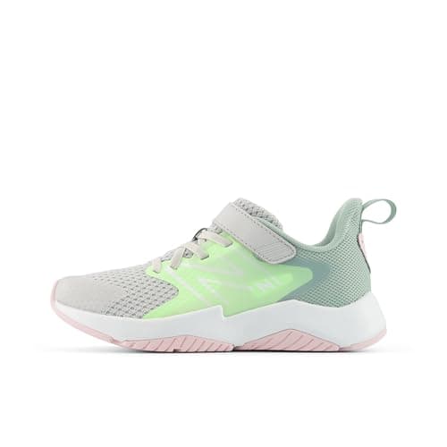 New Balance Kid's Rave Run V2 Hook & Loop Running Shoe, Grey Matter/Mint Flash/Mosaic Green, 10 M Toddler