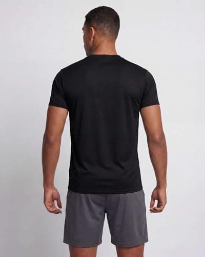 Men's Quick Dry Fit Dri-Fit Short Sleeve Active Wear Training Athletic Essentials Crew T-Shirt Fitness Gym Wicking Tee Workout Casual Sports Running Tennis Exercise Undershirt Top - 5 Pack,Set 4-XL — view 5