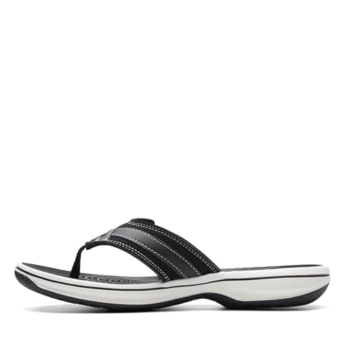 Clarks womens BREEZE SEA Flip Flops, Black, 8 US — view 5