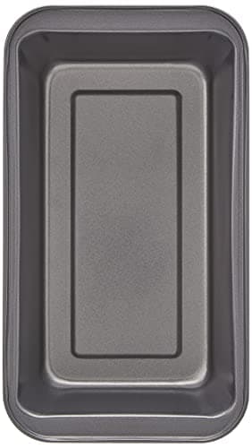 Amazon Basics Nonstick Rectangular Baking Bread Loaf Pan, 9.5 x 5 Inch, Set of 2, Gray