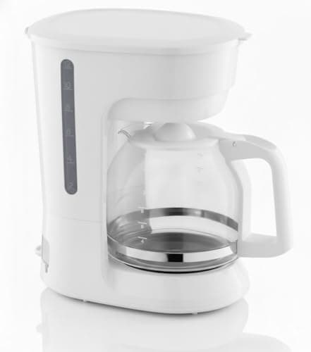 12-Cup Coffee Maker with Easy On/Off Switch, Easy Pour, Non-Drip Carafe with Removable Filter Basket,Keep Hot Plate,Clear Water Level Window Coffee Machine, Black (White)