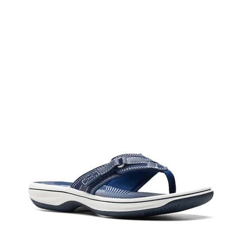 Clarks Women's Breeze Sea Flip-Flop, Navy Synthetic, 8 — view 4