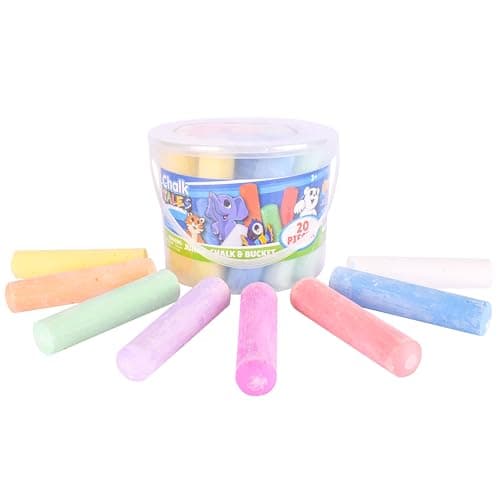 Sunny Days Entertainment Sidewalk Chalk Set for Kids with Storage, Washable, Jumbo Colored Chalk for Outdoor Play and Chalkboard Art - Ages 3+ (20 Pieces, Multicolor) — view 6
