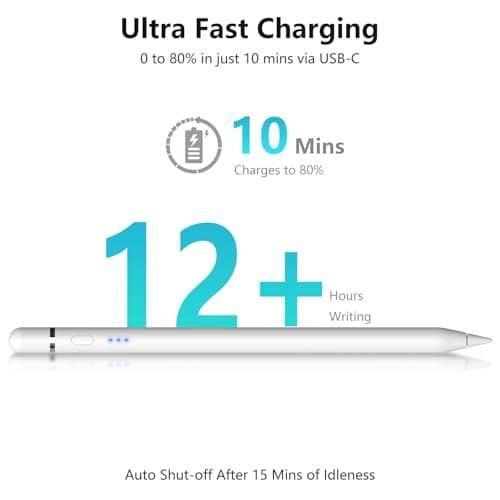 Stylus Pen for Apple iPad 2018–2026, Wireless Charging iPad Pencil 2nd Generation &1st Generation with Tilt Sensitivity& Palm Rejection, 2X Fast Charge Pencil for iPad A16 Pro 11/12.9/13, Air, Mini — view 4