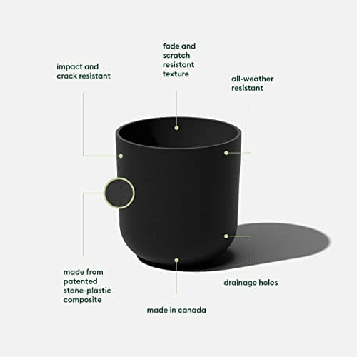 Veradek Mason Series Lima Planter - Round Planter for Indoor or Outdoor Porch/Garden | Made from Plastic-Stone Composite with Drainage Holes | Modern Décor for Succulents, Flowers, Small Plants
