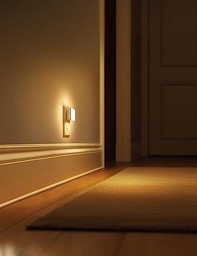 L LOHAS LED Night Lights Plug into Wall 2-Pack, 0.3W Plug in Night Light, Dusk to Dawn, 3000K Soft White, Bright Nightlight Auto-On/Off, for Adults Kids Room Bedroom Bathroom Hallway Kitchen, Non-Dim — view 3