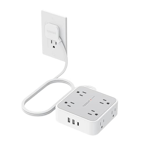 TESSAN Surge Protector Power Strip with 900J Surge Protection, 5 Ft, Grey