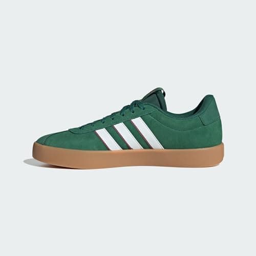 Adidas Men's VL Court 3.0, Dark Green/White/Collegiate Burgundy, 11 — view 2