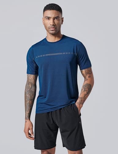 5 Pack Men’s Active Quick Dry Crew Neck T Shirts | Athletic Running Gym Workout Short Sleeve Tee Tops Bulk (Set 3, X-Large) — view 2