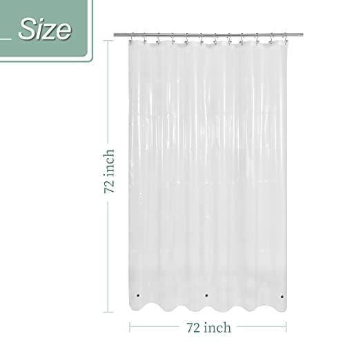 Mrs Awesome Clear Shower Curtain Liner with 3 Magnets, 72x72 Premium Flexible Sturdy Plastic Shower Curtain for Bathroom Lightweight, Waterproof, Clear — view 6