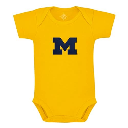 University of Michigan Wolverines Block M Newborn Baby Bodysuit, Gold, 3-6 Months