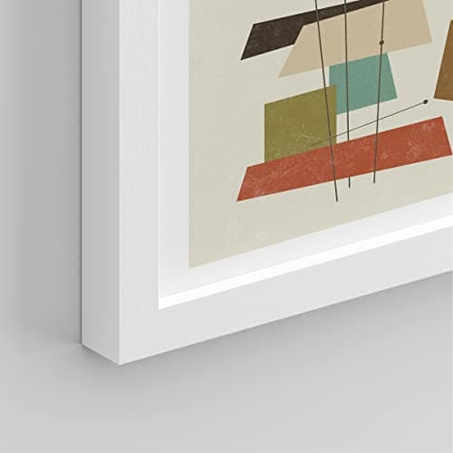 SIGNWIN Framed Mid-Century Modern 1960s Vintage Nordic Polygons Wall Art, Set of 4 Abstract Geometric Wall Decor Prints, Nature Wilderness Wall Décor for Living Room, Bedroom - 11"x14" White — view 4