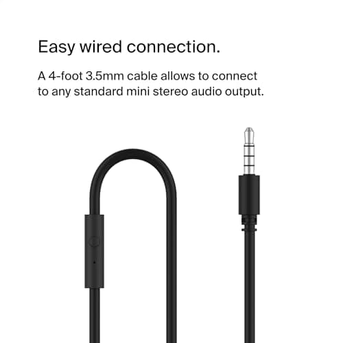 Belkin SoundForm Mini Kids Wired Headphones with Built-in Microphone & Fun Stickers, 85dB Safe Volume Limit – for Online Learning, Travel, Compatible w/iPhone 15, iPad, Galaxy S23, & More - Black — view 5
