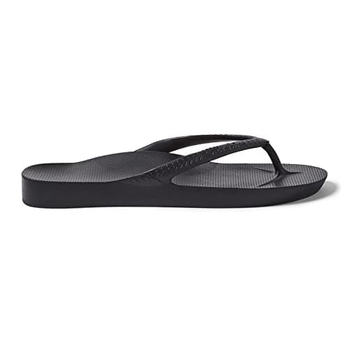 Archies Arch Support Flip Flops for Men & Women, Black, US Men's 7 — view 4