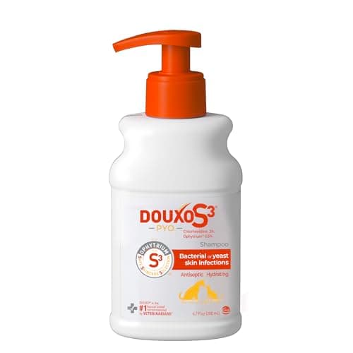 Douxo S3 Pyo Shampoo, Contains 3% Chlorhexidine & 0.5% Ophytrium, Antiseptic & Hydrating, for Bacterial or Yeast Skin Infections, for Dogs and Cats, 6.7 fl. oz. (200mL)