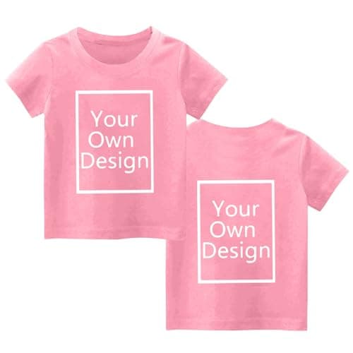Custom T Shirts for Kids Boys Girls Personalized Youth T-Shirt Custom Image/Text Customized Front/Back Print Pink — view 4