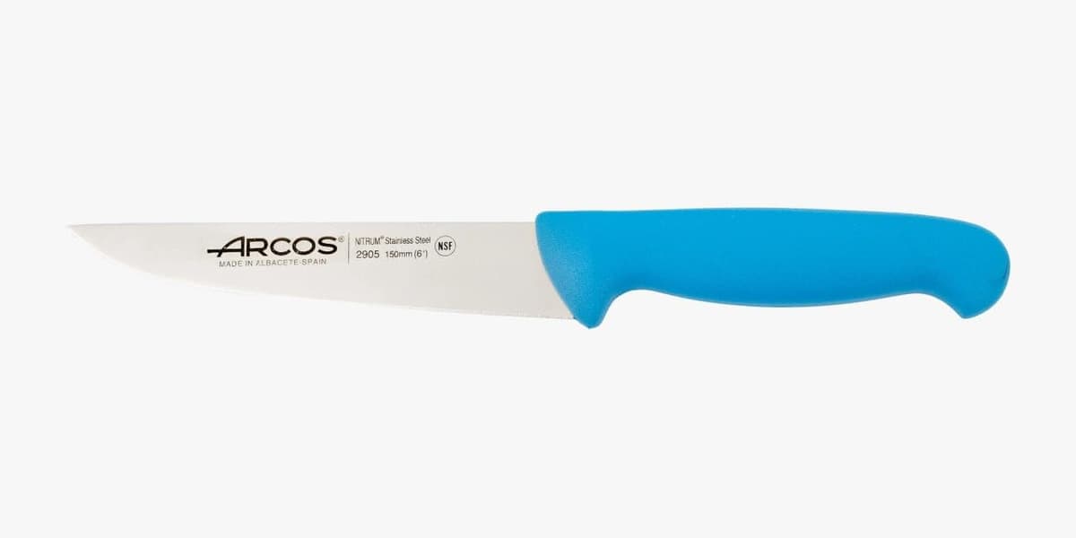 Arcos Serie 2900 - Cuchillo Santoku con Alveolos - Hoja de Acero Inoxidable Nitrum de 180 mm - Mango inyectado en Polipropileno Color Rojo — view 17