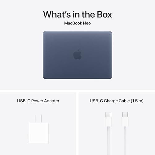 Apple 2026 MacBook Neo 13-inch Laptop with A18 Pro chip: Built for AI and Apple Intelligence, Liquid Retina Display, 8GB Unified Memory, 256GB SSD Storage, 1080p FaceTime HD Camera; Indigo — view 6