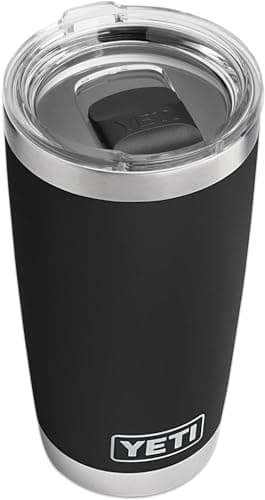 YETI Rambler 20 oz Tumbler, Stainless Steel, Vacuum Insulated with MagSlider Lid, Black — view 2