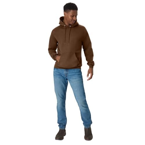Hanes Comfortblend EcoSmart Hoodie, Midweight Fleece, Pullover Hooded Sweatshirt for Men, Army Brown, Small — view 4