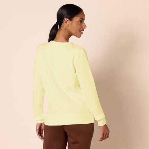 Amazon Essentials Women's Fleece Crewneck Pullover Sweatshirt (Available in Plus Size), Light Yellow Medium