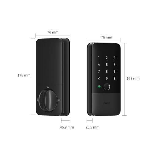 Aqara UWB Smart Lock U400, Matter Over Thread, Apple Home Key, Fingerprint Keyless Entry Deadbolt,Touchscreen Keypad, Rechargeable Battery, Supports HomeKit, Alexa, Google, Home Assistant, Black — view 7