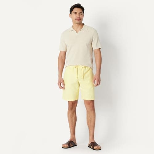 Amazon Essentials Men's Men's 9" Quick-Dry Lightweight Breathable Swim Trunk with Mesh Liner, Light Yellow, Large — view 2