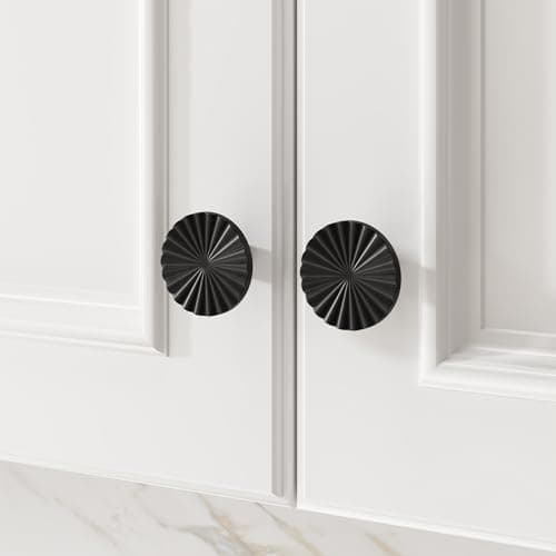 homdiy 10 Pack Dresser Knobs Black Cabinet Knobs, Solid Zinc Alloy Drawer Knobs Vintage Knobs for Dresser Drawers, Single Hole Drawer Pulls for Kitchen Bedroom Bathroom — view 4