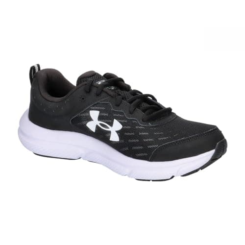 Under Armour Men's Charged Assert 10 Shoes, (001) Black/Black/White, 12 — view 6