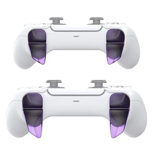 PlayVital Blade 2 Pairs Shoulder Buttons Extension Triggers for ps5 Controller, Game Improvement Adjusters for PS Portal Remote Player, Bumper Trigger Extenders for ps5 Edge - Clear Atomic Purple — view 4