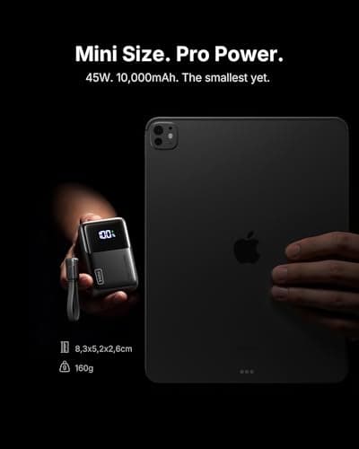 INIU Power Bank, Smallest Portable Charger 10000mAh, 45W Fast Charging Mini Battery Pack with Detachable USB-C Cable, Flight-Safe Travel Powerbank for iPhone 17 16 15 Pro Max, Samsung S26, iPad, etc