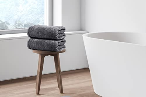 Tens Towels Pack of 4 Extra Large Bath Towels 30 x 60 Inches, 100% Cotton, Larger & Lighter Weight, Quicker to Dry, Super Soft and Absorbent, Perfect for Bathroom, Dark Grey — view 2