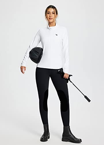 baleaf Women's Winter Horse Riding Pants Fleece Breeches Knee-Patch Equestrian with Pockets Tights Horseback Leggings, Black, Small — view 2