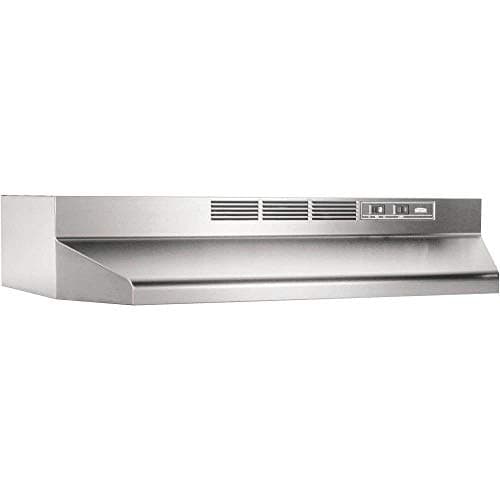 Broan-NuTone 413004 Non-Ducted Ductless Range Hood with Lights Exhaust Fan for Under Cabinet, 30-Inch, Stainless Steel