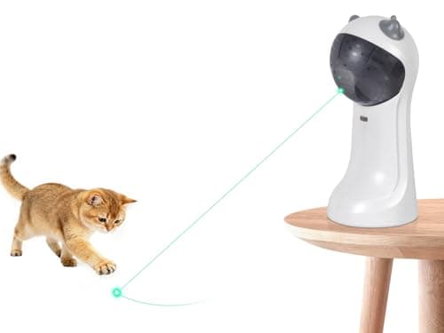 TBTeek Cat Toy, Green Light, Automatic Motion-Activated, 5 Fun Patterns, 4 Speed Modes, Adjustable Light Angles, Random Rotating Trajectory, Rechargeable