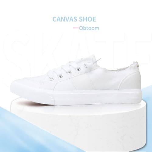Women's Play Fashion Sneaker White Color Washed and Leopard Canvas Slip on Shoes（White US8） — view 3